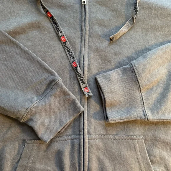 Keep a Breast Foundation I Love Boobies Gray Zip-Up Hoodie Size L Cozy - Picture 9 of 14